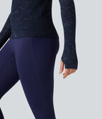Haut de sport demi-zip à manches longues avec passants pouces sans couture OneForm Seamless Flow