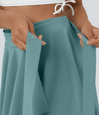 Breezeful™ Jupe Évasée Casual Taille Haute 2 en 1 Poche Latérale Séchage Rapide