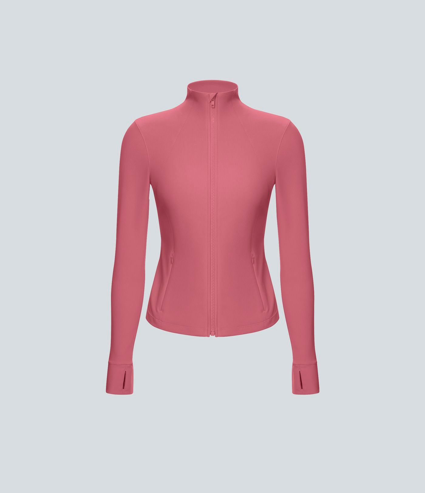Patitoff™ Flow Veste Casual Courte à Col Montant Résistante aux Poils d'Animaux avec Fermeture Éclair Poches Latérales et Trou pour le Pouce