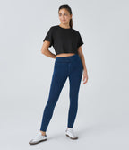 T-shirt Casual Court Tissu Gaufré Uni à Manches Raglan