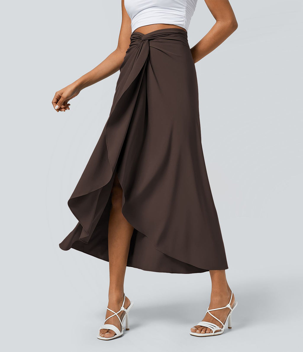 Jupe fluide de Vacances Breezeful™ Séchage Rapide Taille Haute Dos Noué Torsadé