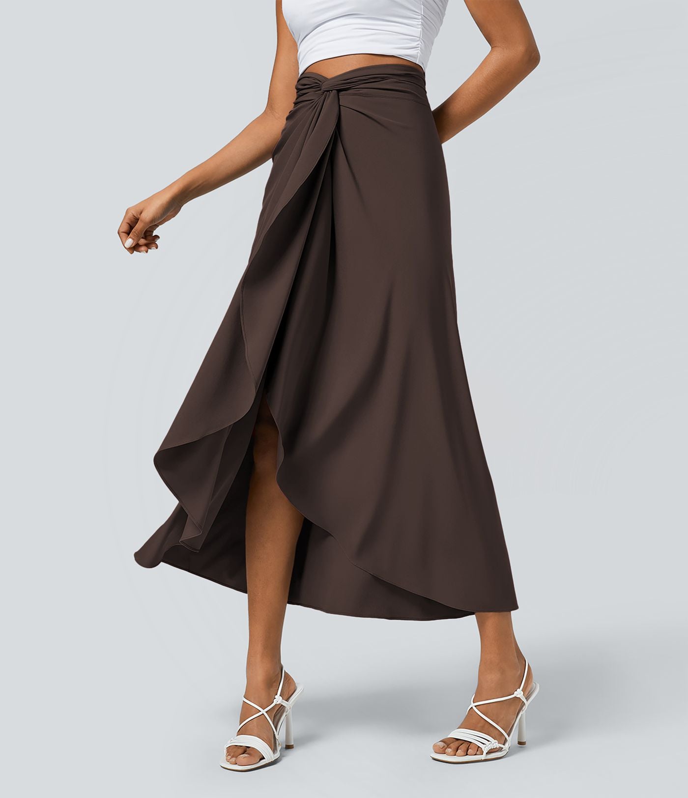 Jupe fluide de Vacances Breezeful™ Séchage Rapide Taille Haute Dos Noué Torsadé