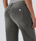 Jean décontracté Halara Flex™ taille basse coupe droite avec poches