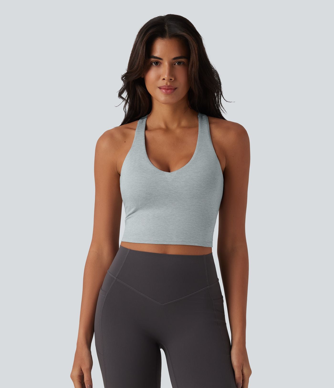 Haut de sport yoga court dos nageur