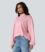 Sweatshirt casual col montant coupe décontractée avec poches