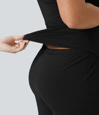 Robe longue de danse évasée à dos ouvert avec torsade grandes tailles et short intégré - Édition Easy Peasy