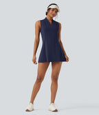 Robe de golf active courte SoftlyZero™ Plush col V sans manches 2 pièces avec poches