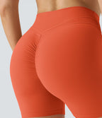 Softlyzero™ Plush Shorts 12,5cm Yoga Taille Haute Croisés Froncés