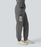 Jogging cargo décontracté taille mi-haute avec cordon de serrage et poches