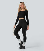 Legging de randonnée gainant taille haute réfléchissant avec poches - UPF50+ SoftlyZero™