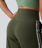 Pantalon ample yoga Halara UltraSculpt™ taille haute gainant à rayures color block avec poches