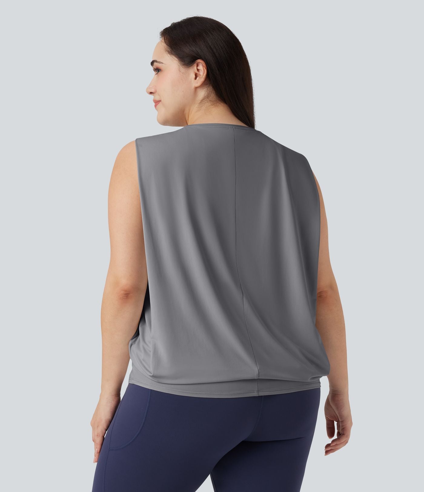 Débardeur yoga grande taille col rond Cool Touch - UPF50+