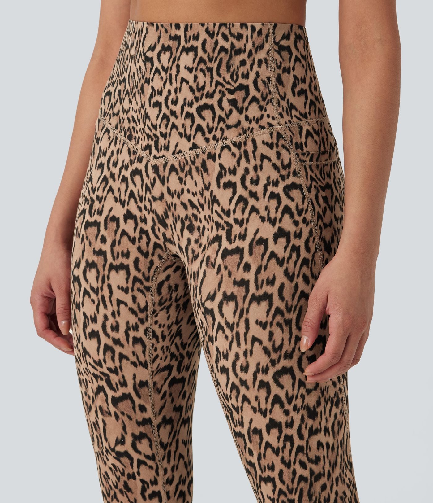 Legging de yoga gainant taille haute imprimé léopard avec poches Halara UltraSculpt™