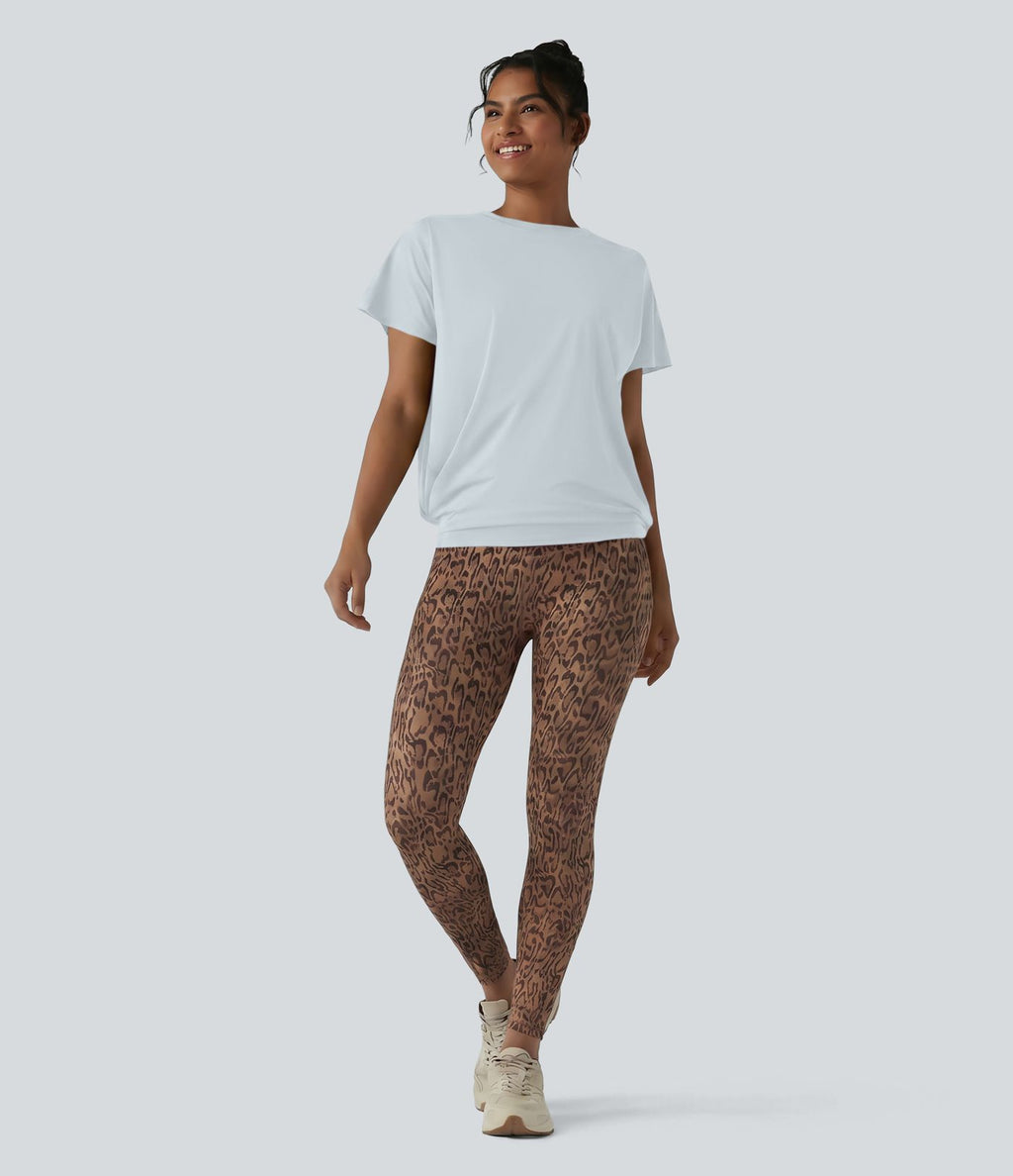 Haut de sport col rond manches courtes effet frais InstantCool avec fronces, protection solaire UPF50+