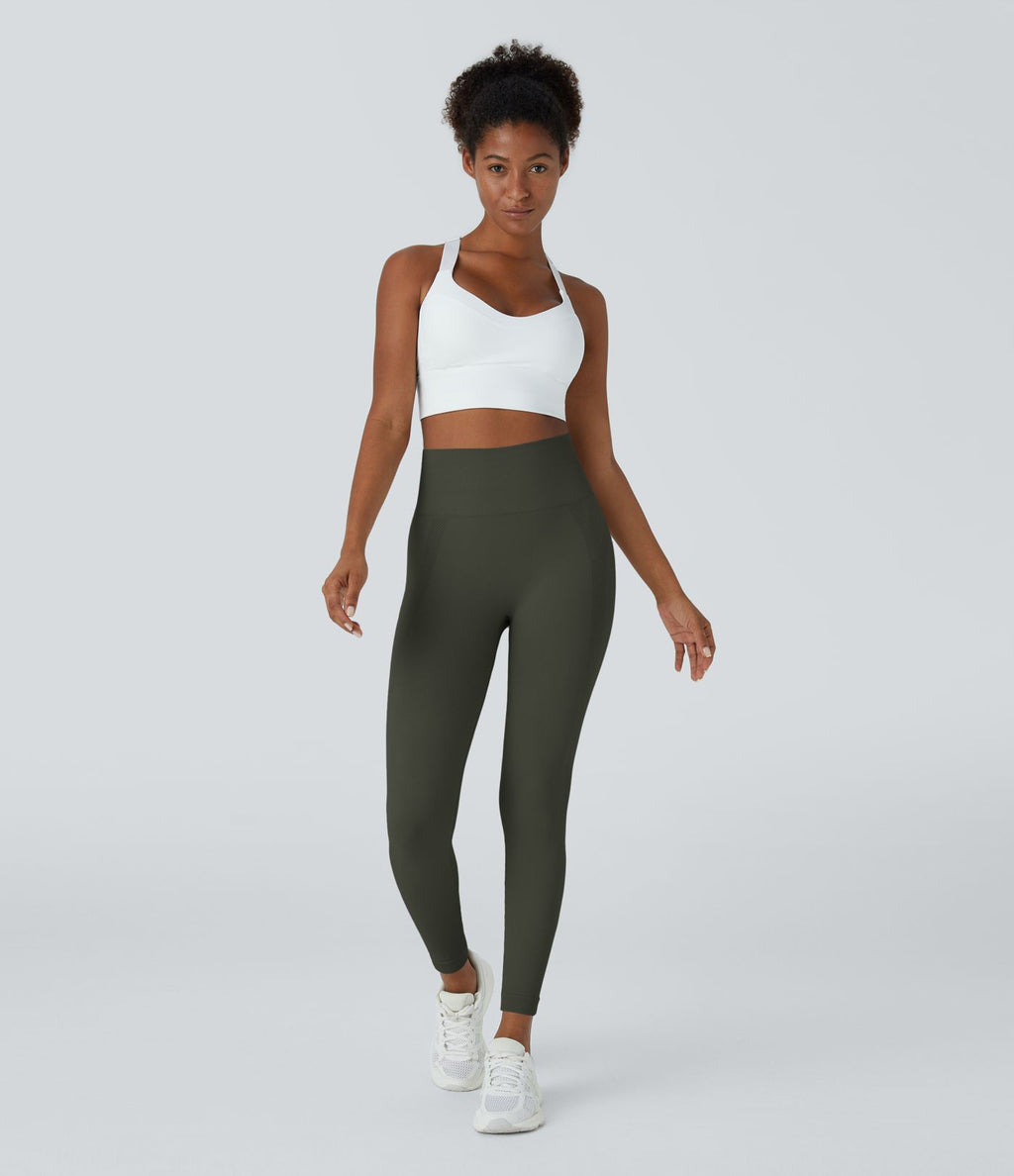 Legging yoga 7/8 taille haute froncé sans couture OneForm Seamless Flow