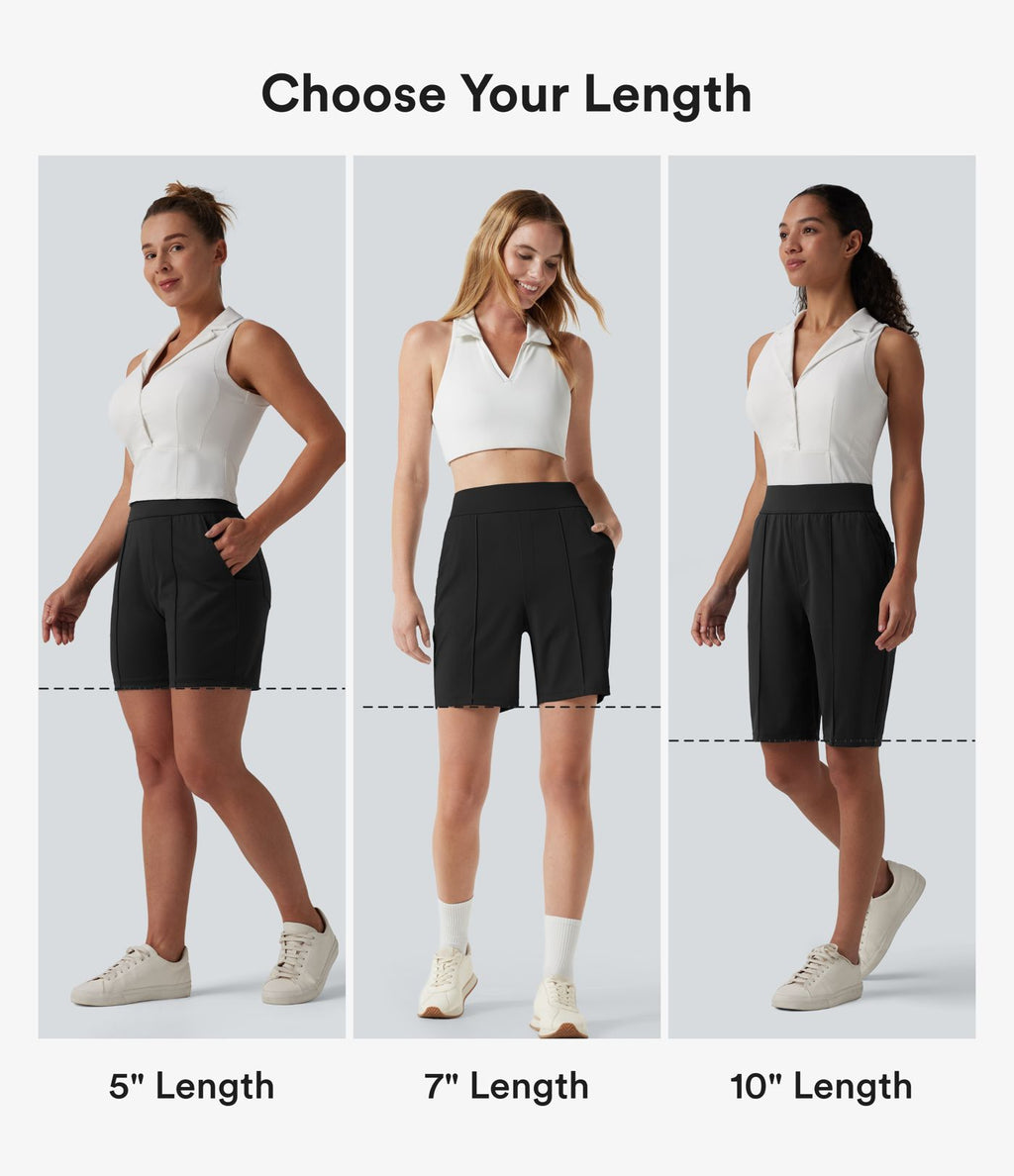 Short de golf séchage rapide taille mi-haute avec poches 12,5 cm - Golf Tee - UPF40+