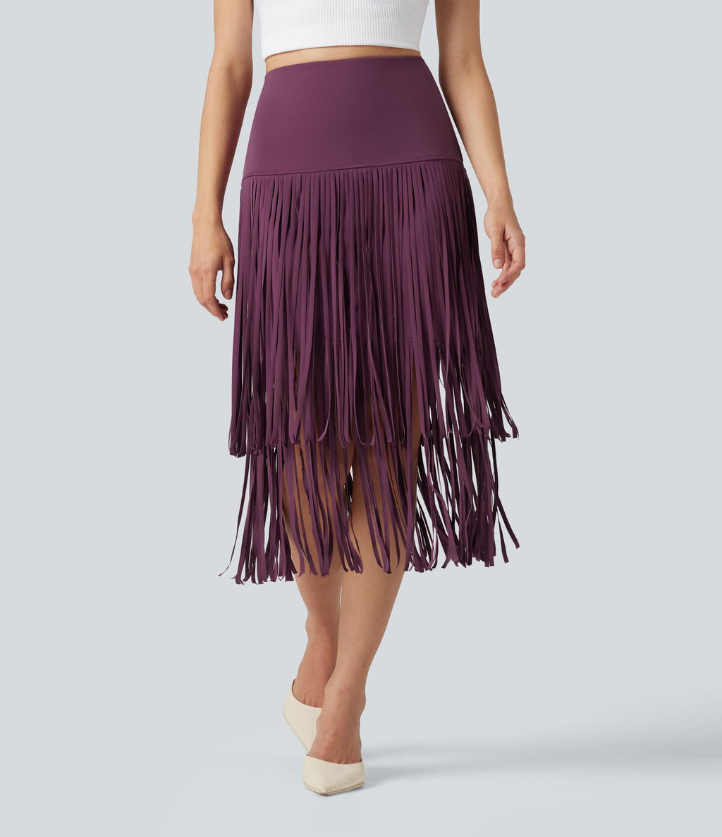 Jupe midi à franges taille haute Halara UltraSculpt™ Cool séchage rapide