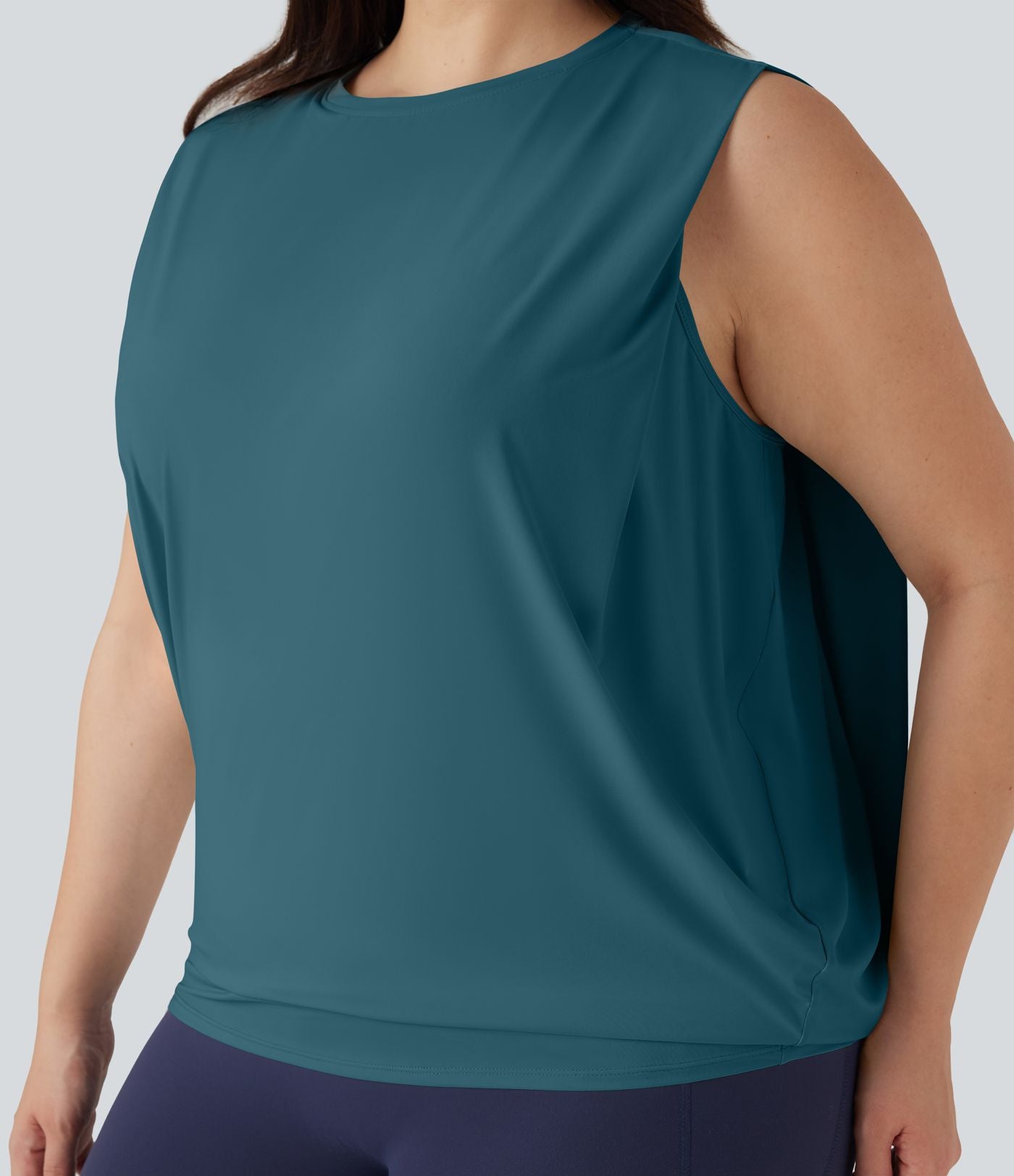 Débardeur yoga grande taille col rond Cool Touch - UPF50+