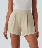 Short tailleur taille haute avec poches