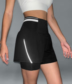 Short d’entraînement 2-en-1 SoftlyZero™ Airy réfléchissant taille très haute gainant effet frais 12,5 cm avec poches