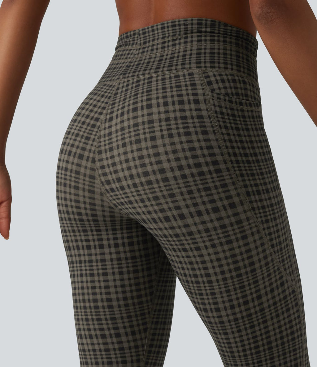 Legging de yoga Halara UltraSculpt™ à carreaux, taille haute, cordon de serrage et poches