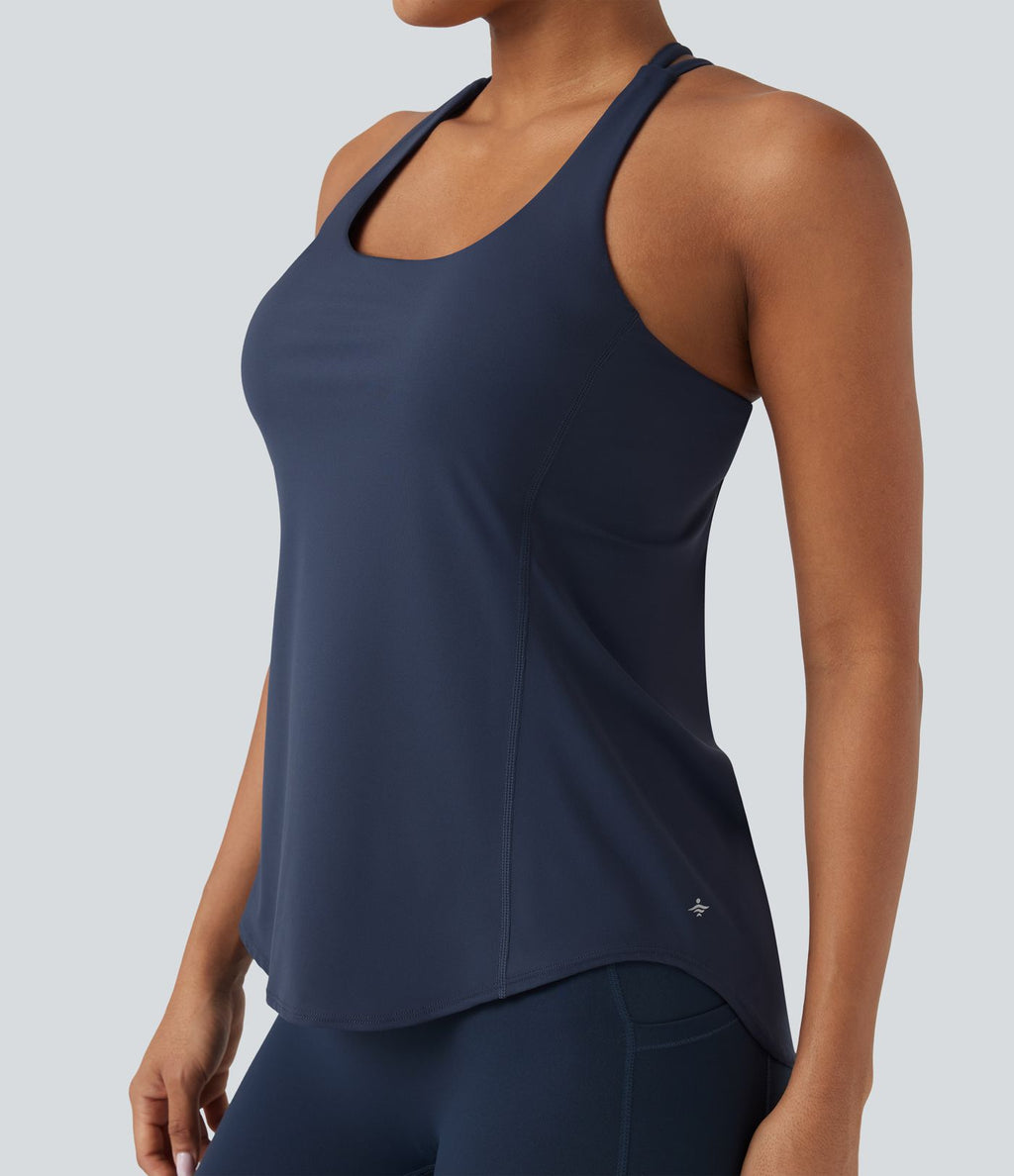 Débardeur running Halara UltraSculpt™ col rond dos croisé bonnets E-G