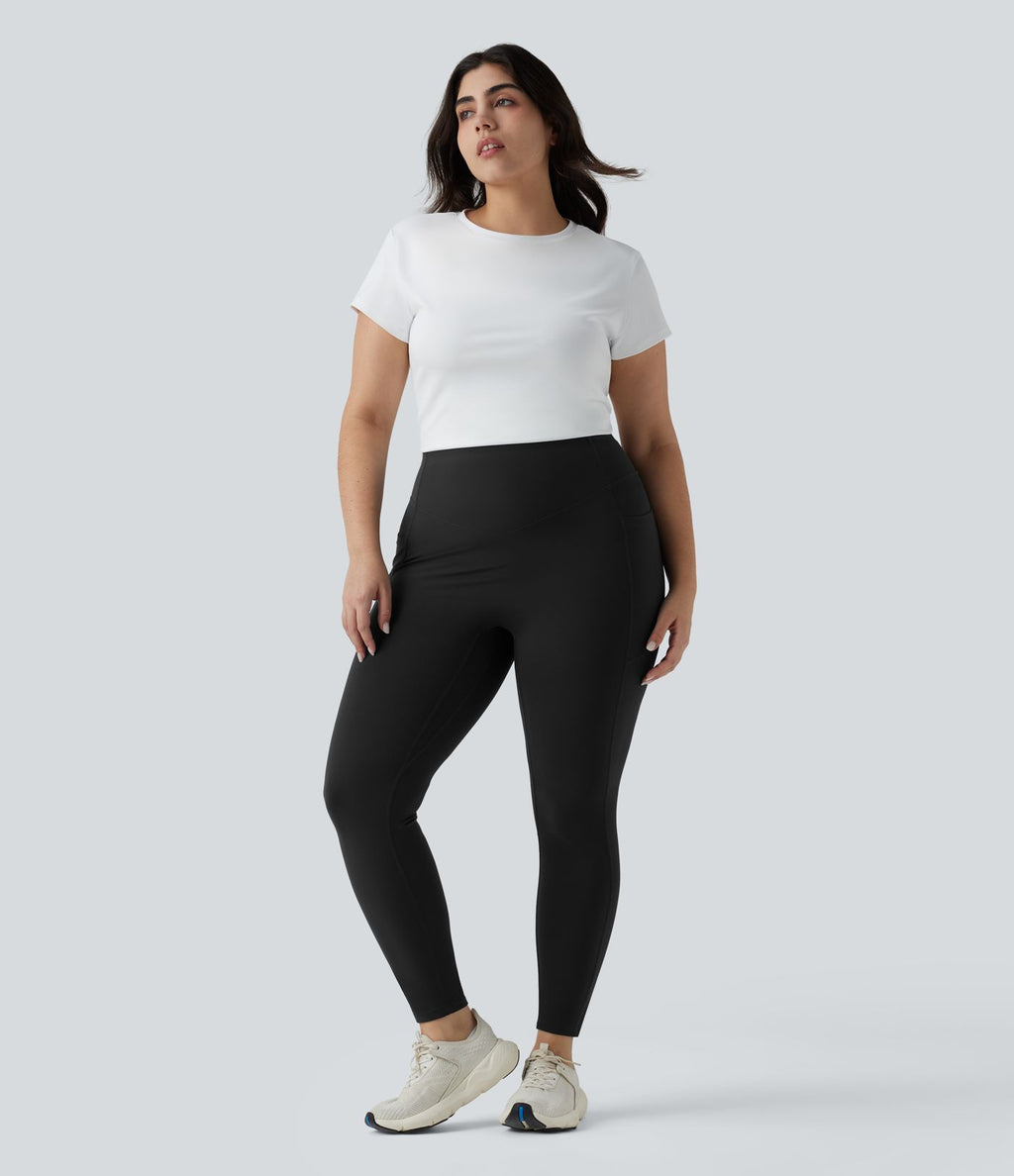 Halara UltraSculpt™ Legging yoga grande taille froncé taille haute gainant et sculptant avec poches
