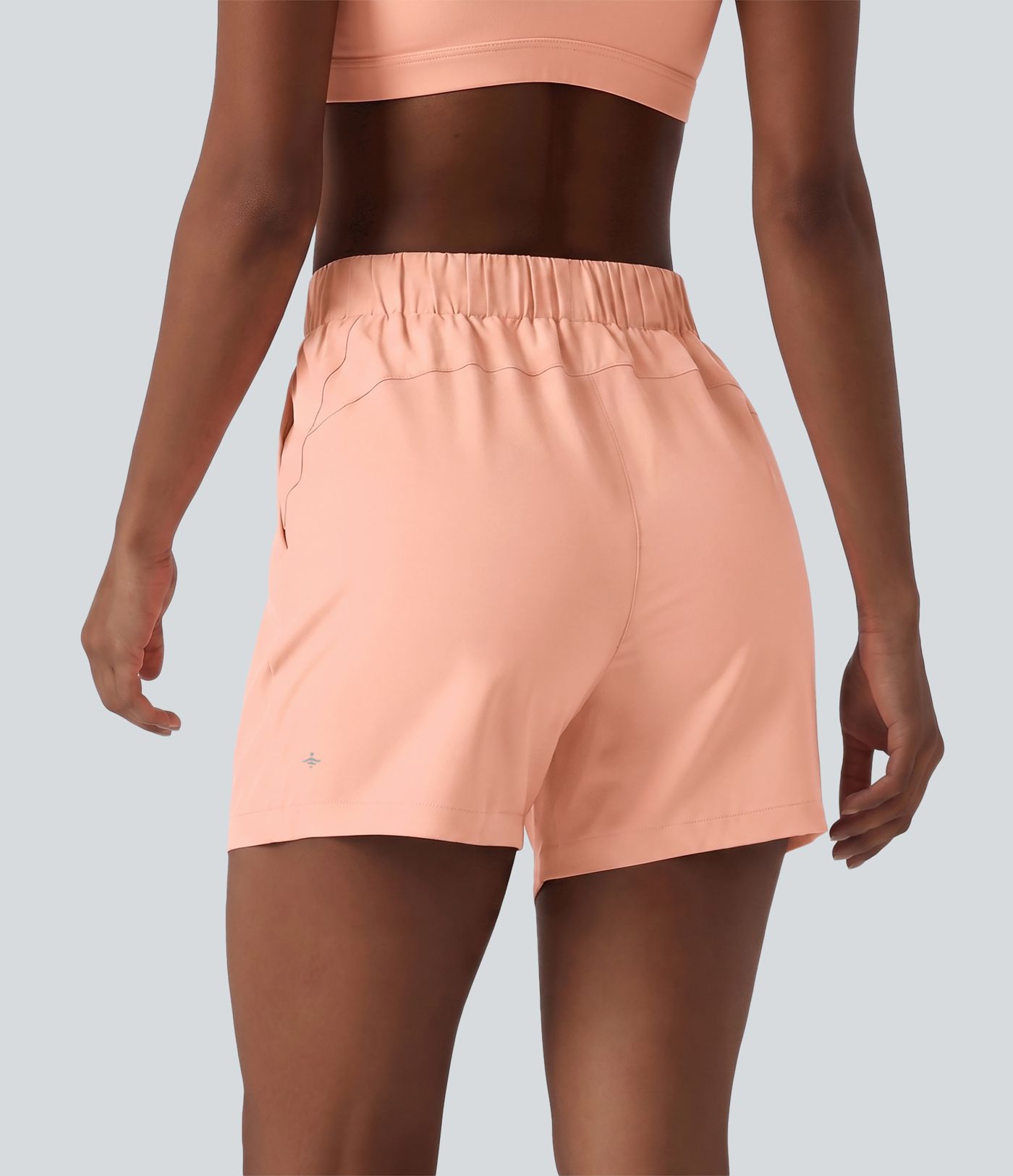 Short de yoga plissé taille haute élastique 12,5 cm avec cordon de serrage et poches