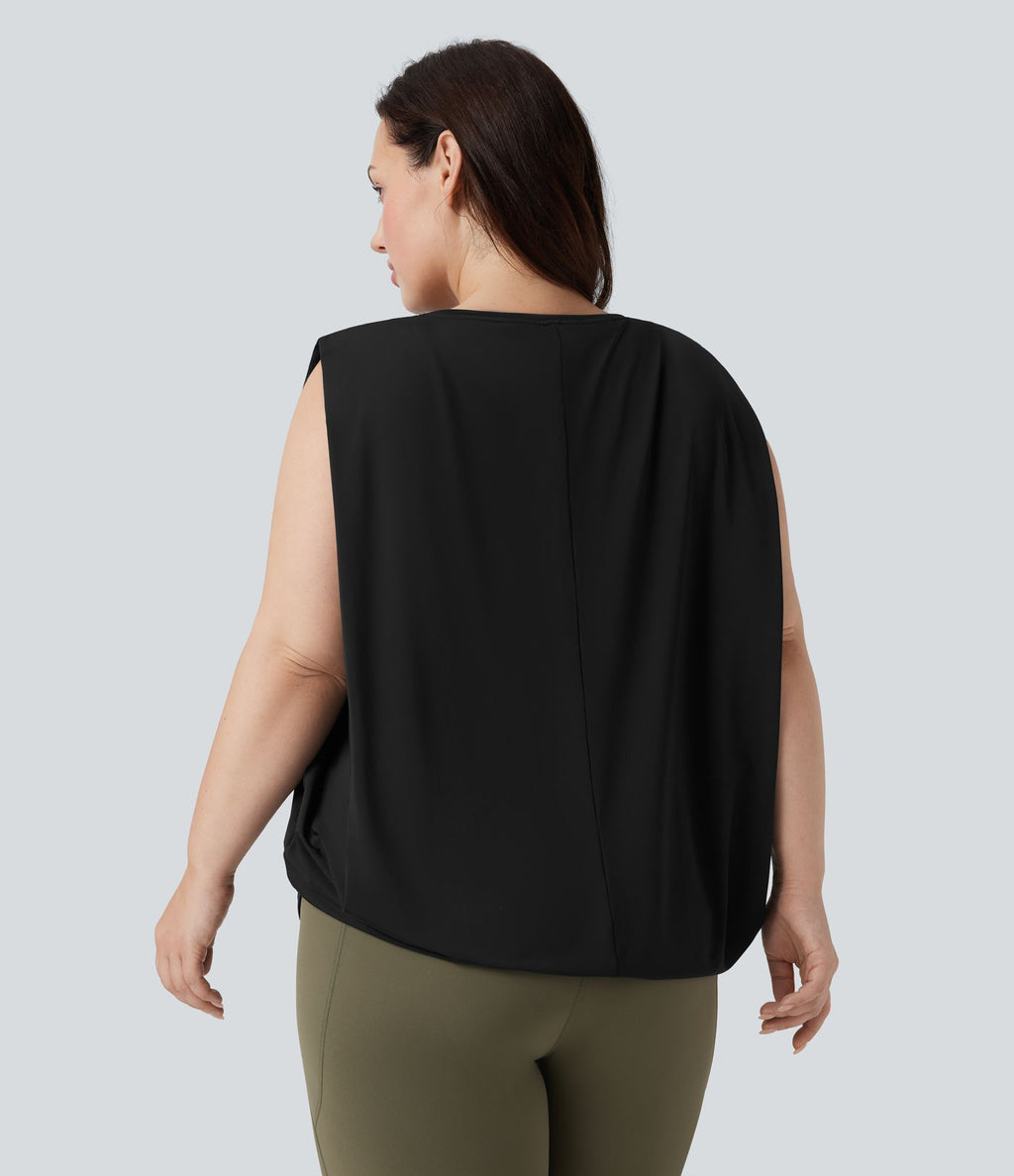 Débardeur yoga grande taille col rond Cool Touch - UPF50+