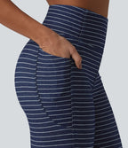 Jegging 7/8 rayé taille haute Halara Flex™ avec poches et effet ventre plat