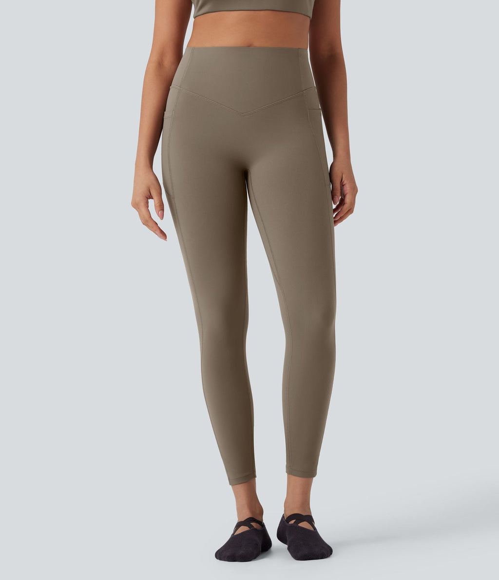 Legging de yoga gainant galbant taille haute avec fronces et poches Halara UltraSculpt™