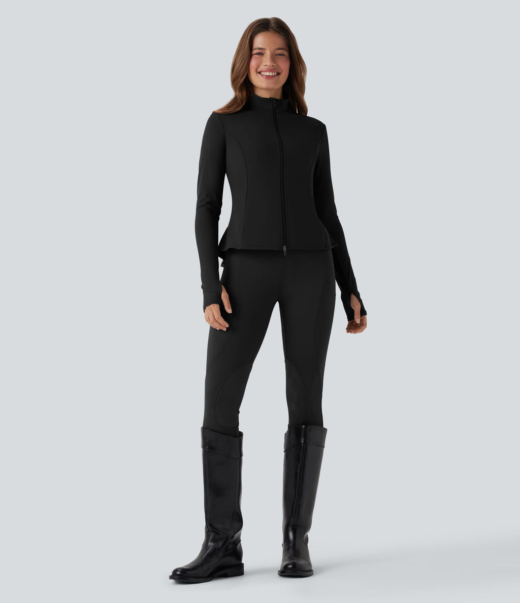 Pantalon ajusté taille haute effet daim contrastant DayStretch avec poches