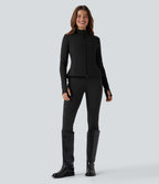 Pantalon ajusté taille haute effet daim contrastant DayStretch avec poches