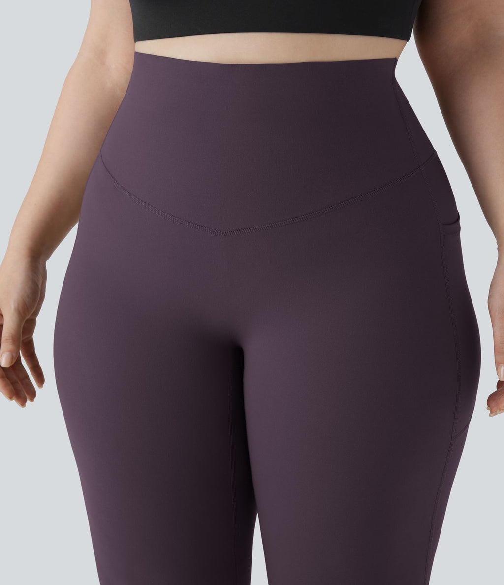 Pantalon de yoga à coupe bootcut gainant taille haute grande taille avec poches Halara UltraSculpt™