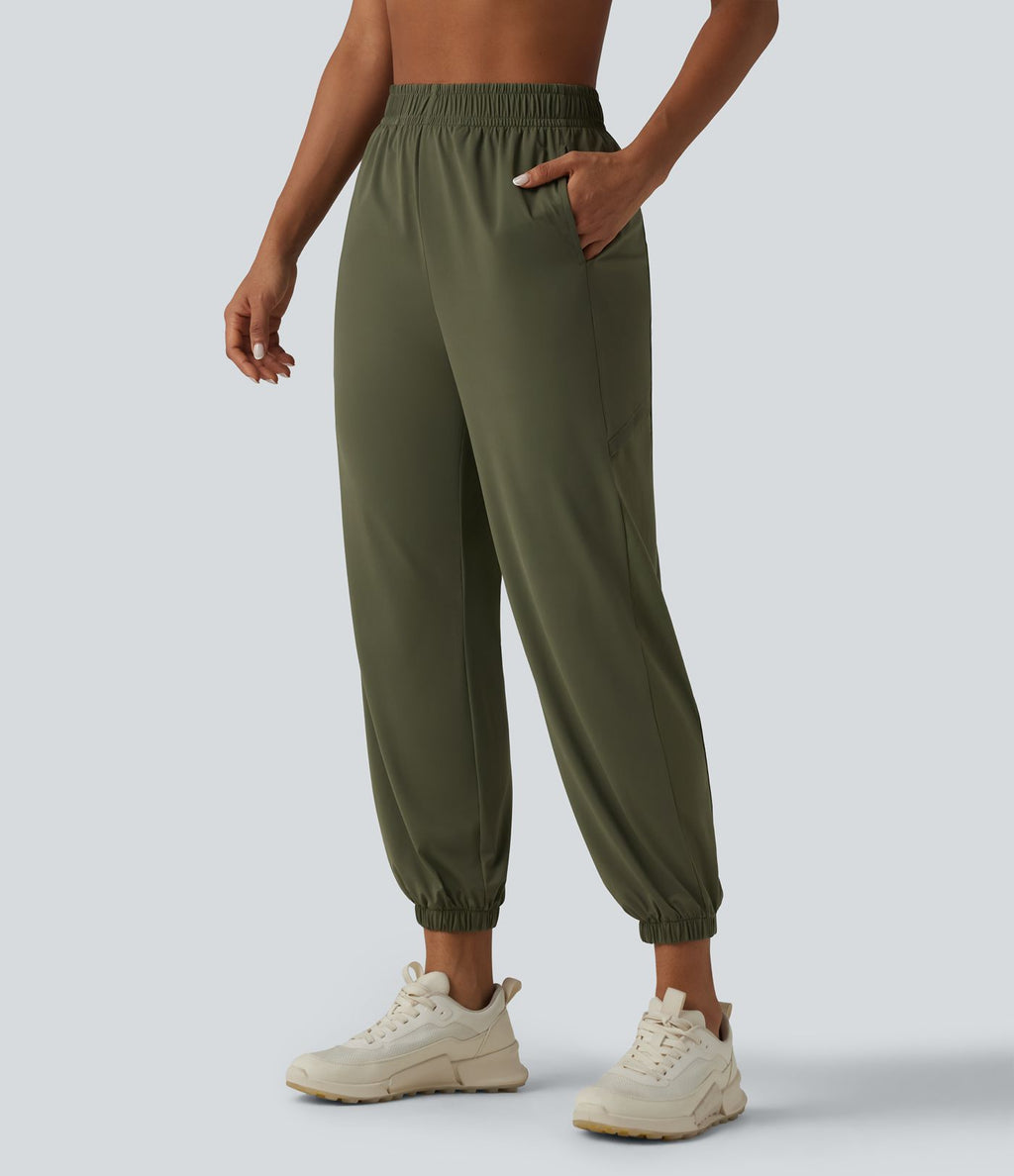 Jogging de sport taille haute en maille contrastée respirante avec poches - Protection solaire UPF50+
