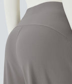 Halara Flex™ Pantalon Tailleur Évasé à Taille Haute Sculptant la Silhouette avec Poches Latérales Micro Waffle