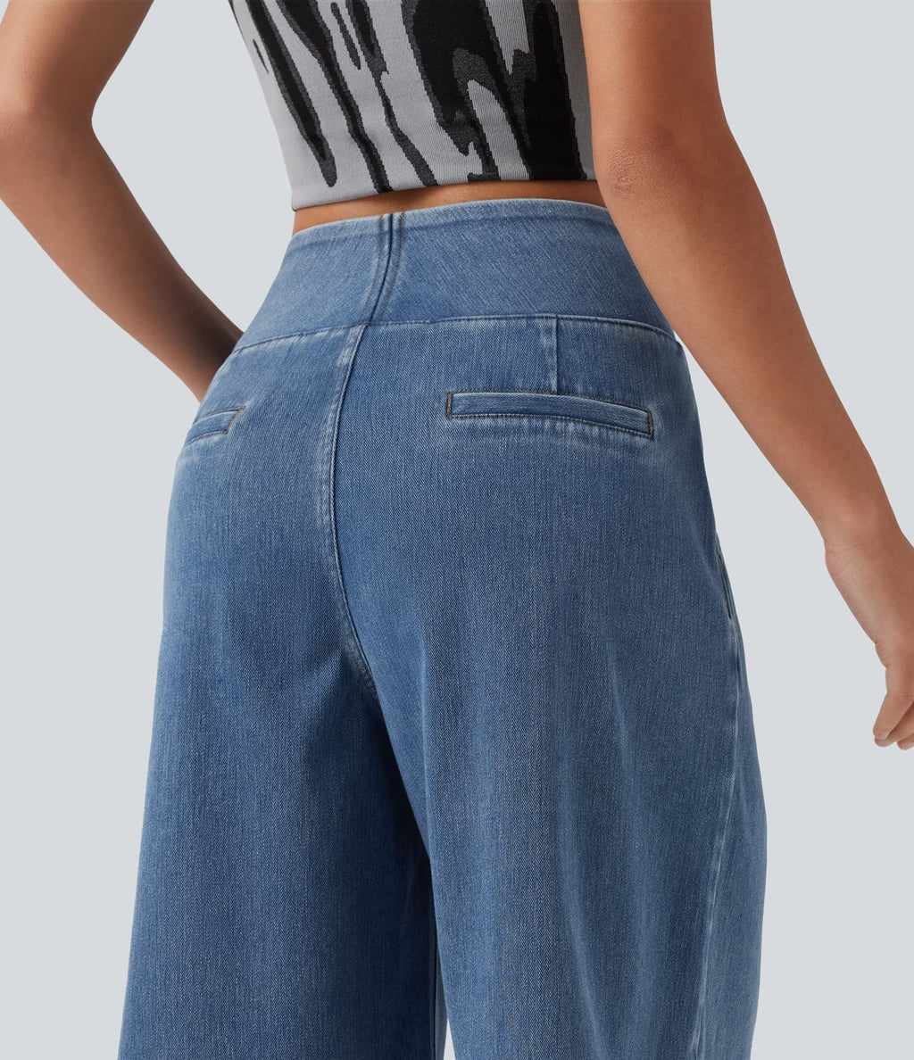 Halara Flex™ Short ample en jean décontracté taille haute 25 cm avec poches