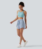 Short de running 2-en-1 SoftlyZero™ Airy 8cm effet frais InstantCool taille haute avec lien devant, mesh contrasté, poches et protection solaire UPF50+
