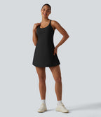 Robe de danse SoftlyZero™ Plush effet push-up dos nu avec bretelles réglables croisées et brassière intégrée bonnets E-G – Édition Easy Peasy