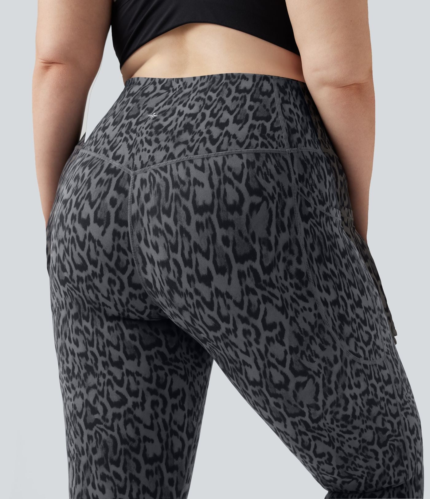 Legging de yoga grande taille Halara UltraSculpt™ taille haute gainant imprimé léopard avec poches