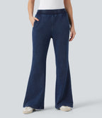 Jean évasé jogging molleton français Halara Flex™ taille mi-haute avec poches