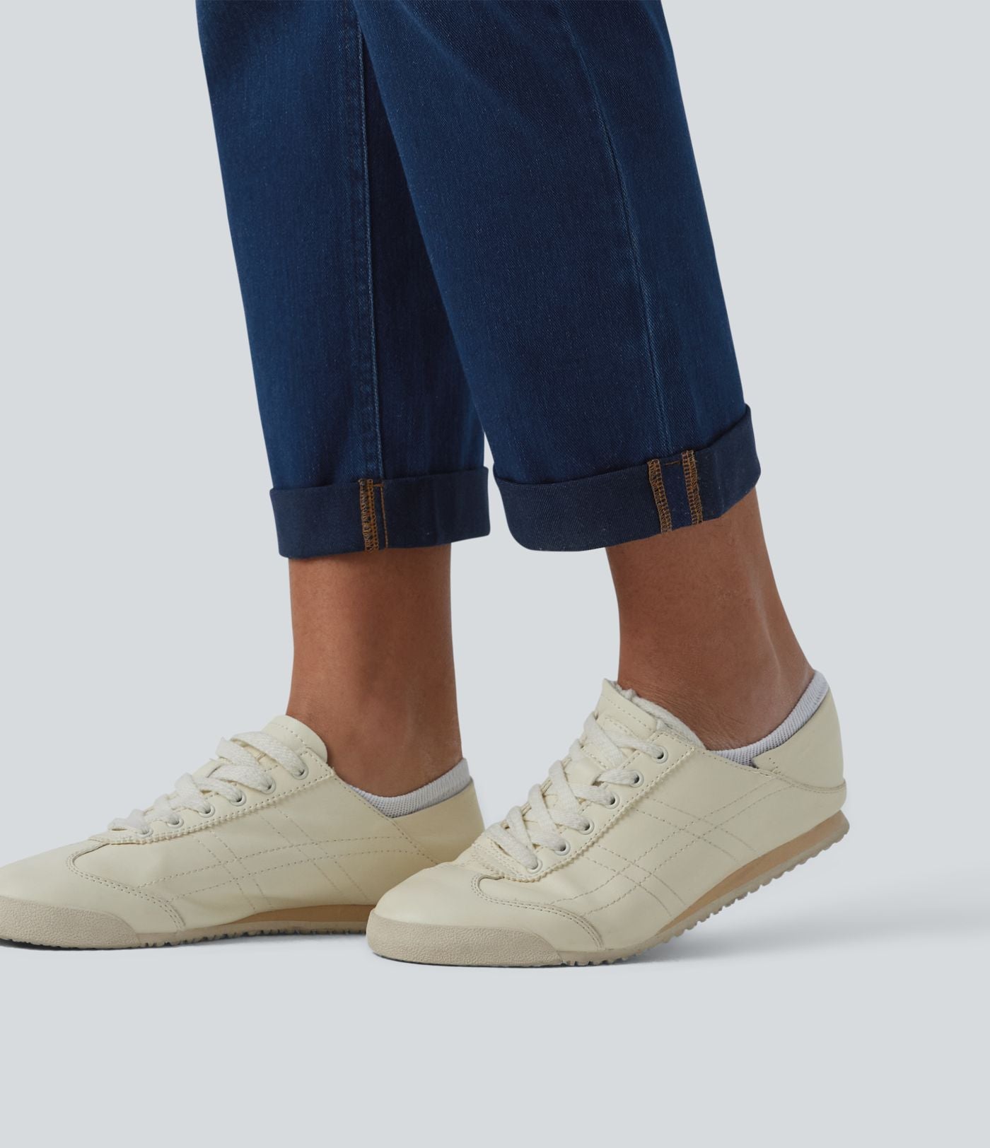 Halara Flex™ Jean 7/8 casual taille haute ventre plat à ourlet retroussé, avec poches