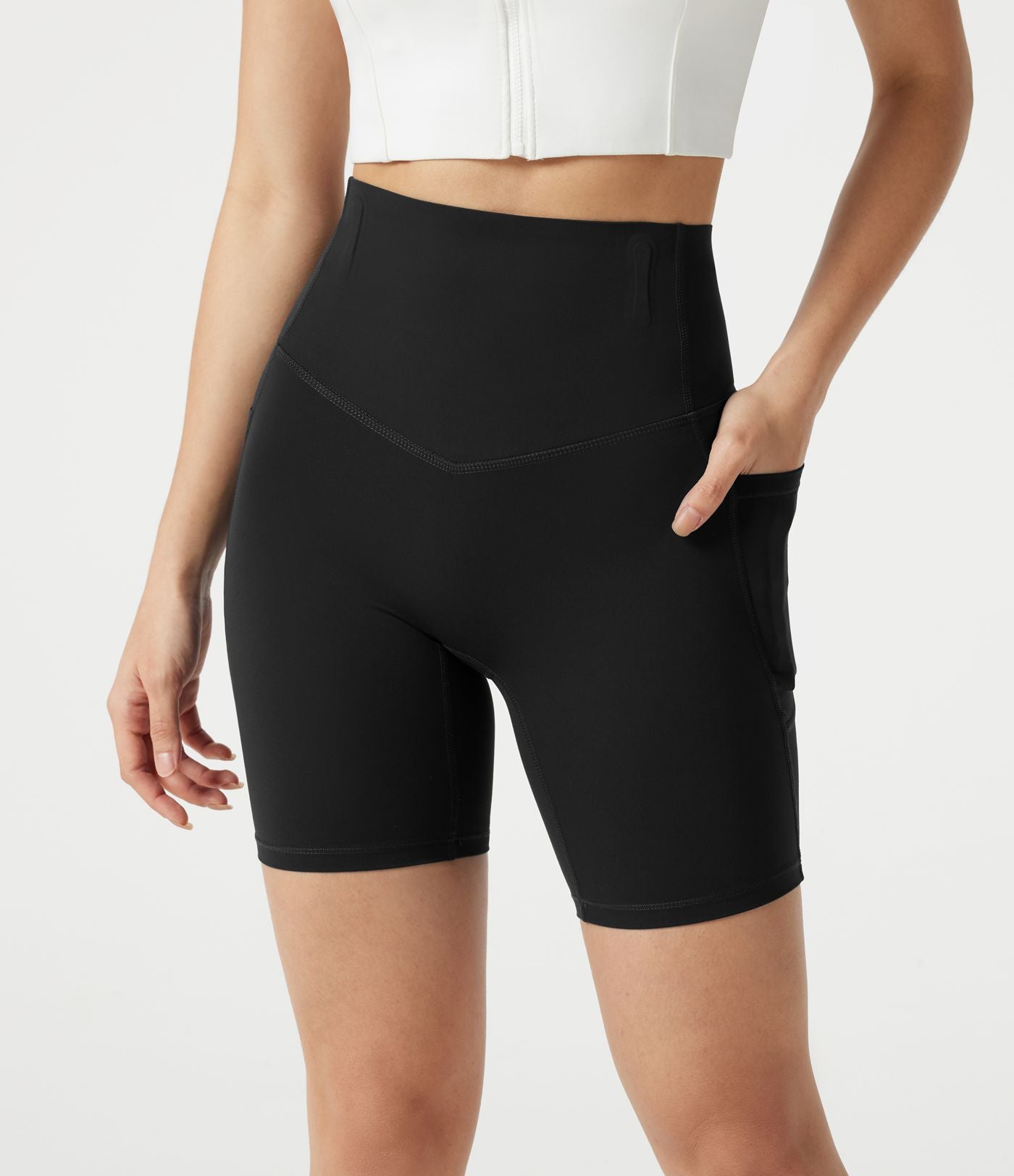 Short cycliste gainant taille haute Halara UltraSculpt™ 17,5 cm avec poches