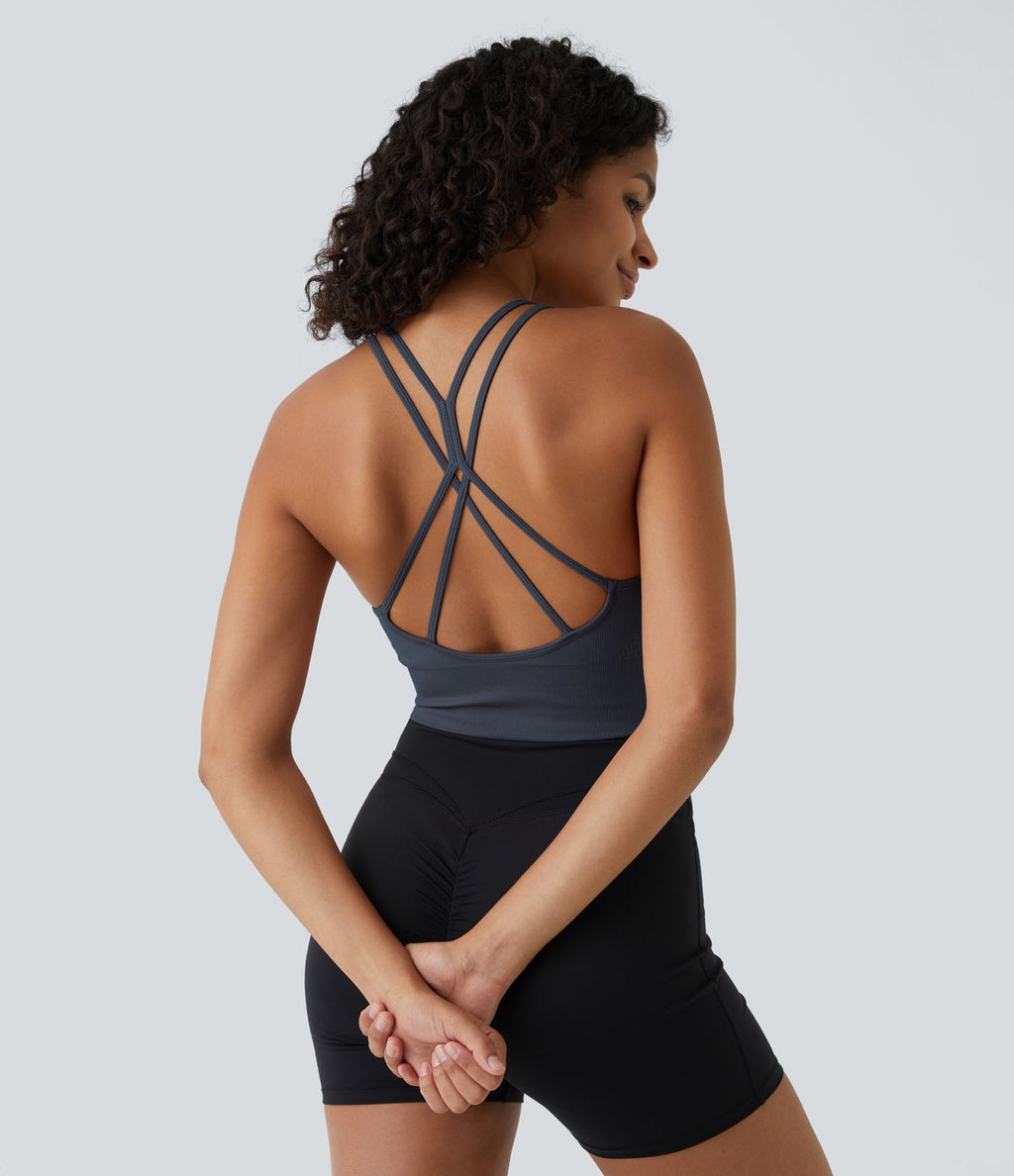 Brassière de sport maintien léger bretelles froncées doubles bonnets A-D OneForm Seamless Flow