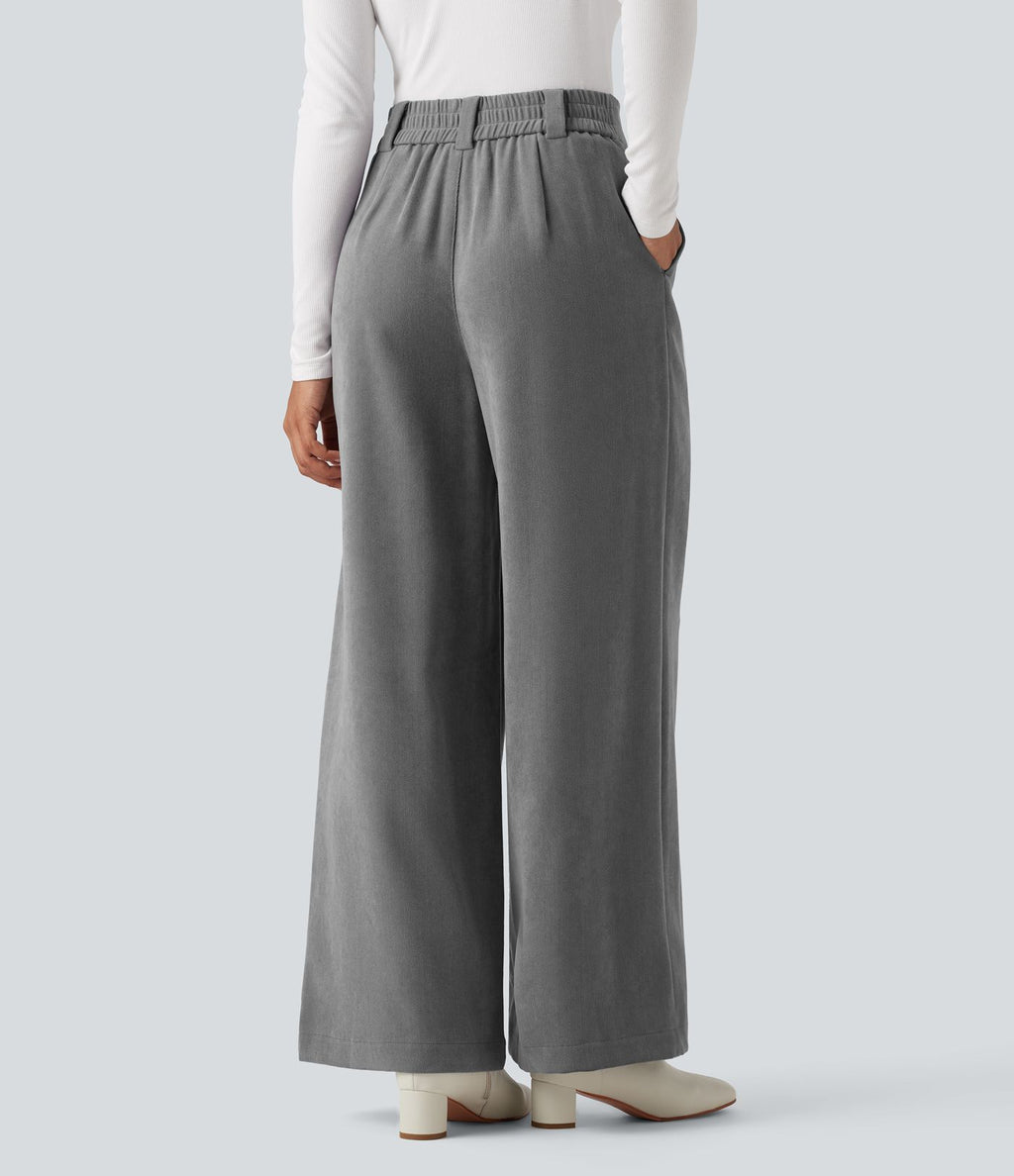 Pantalon tailleur baggy taille haute avec poches