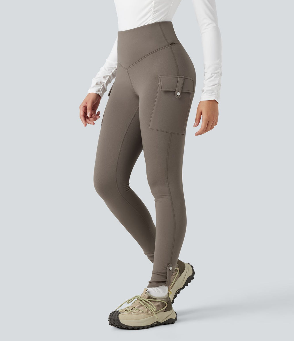 Legging de randonnée polaire gainant taille haute avec poches
