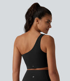 Halara UltraSculpt™ Brassière de sport et yoga à maintien léger, asymétrique une épaule, ourlet croisé avec soutien-gorge intégré