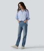 Chemise décontractée manches 3/4 bouffantes
