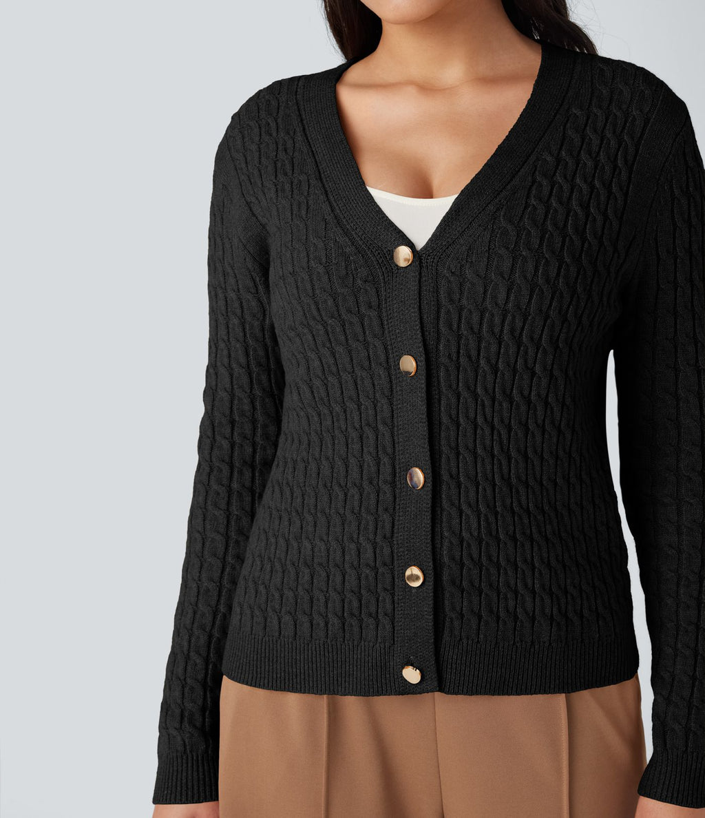 Cardigan col V torsadé