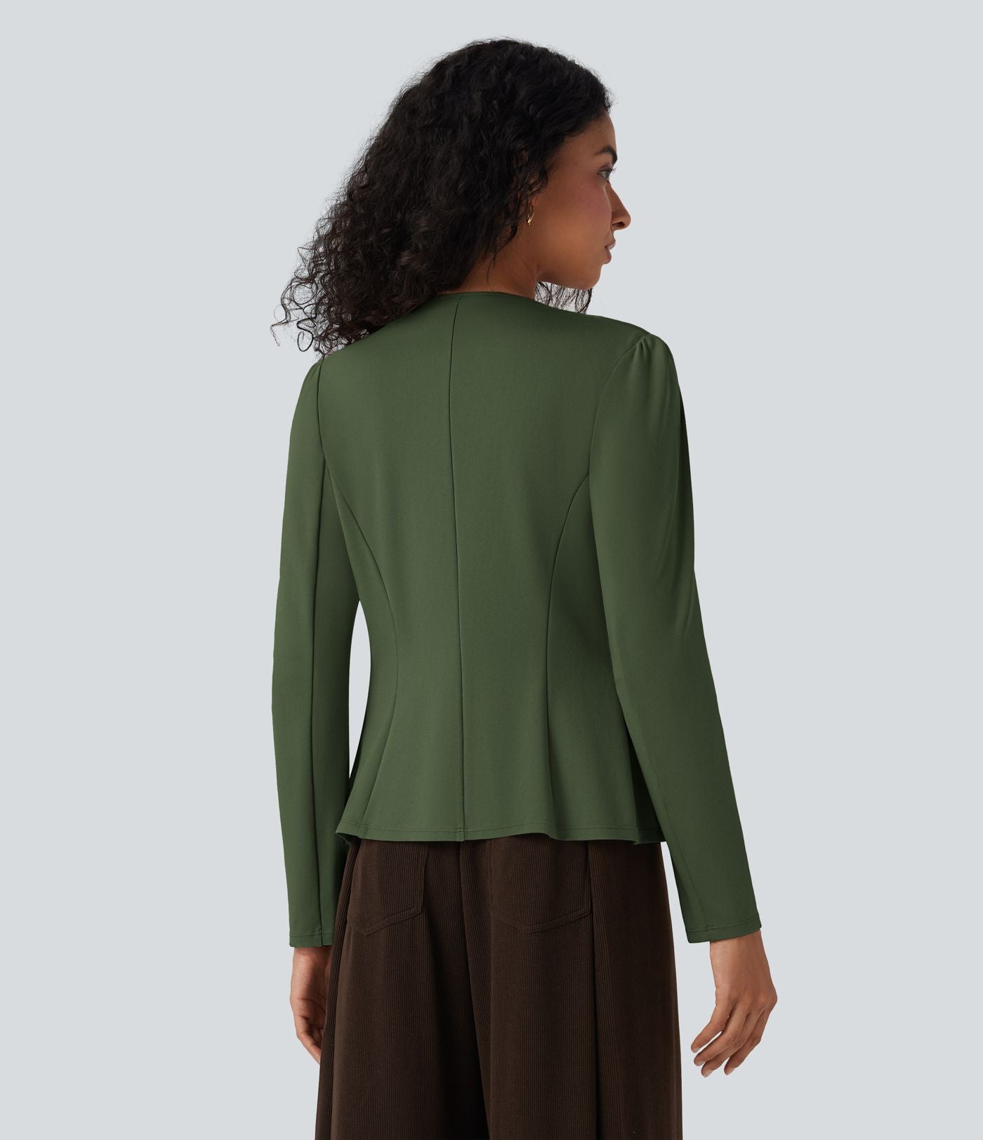 Blazer de travail col rond à agrafes